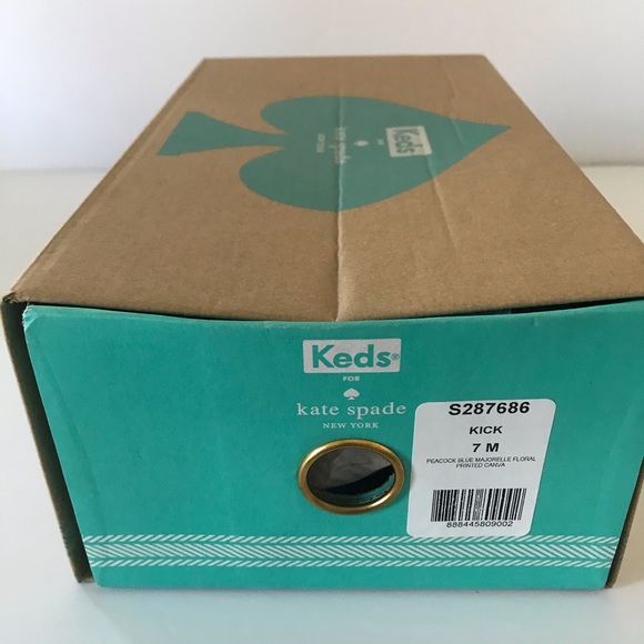 Kate Spade Keds Kick Peacock Blue floral sneakers - Picture 10 of 10